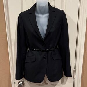 Theory Black Classic Wool Blend Blazer - can be belted. Sz 0